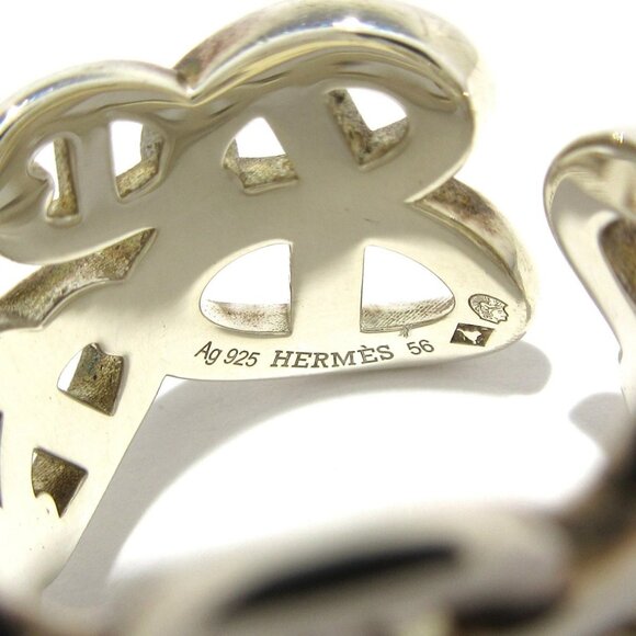Auth HERMES Chaine d'Ancre En Chaine GM - Silver 2******** Ring - Picture 6 of 7